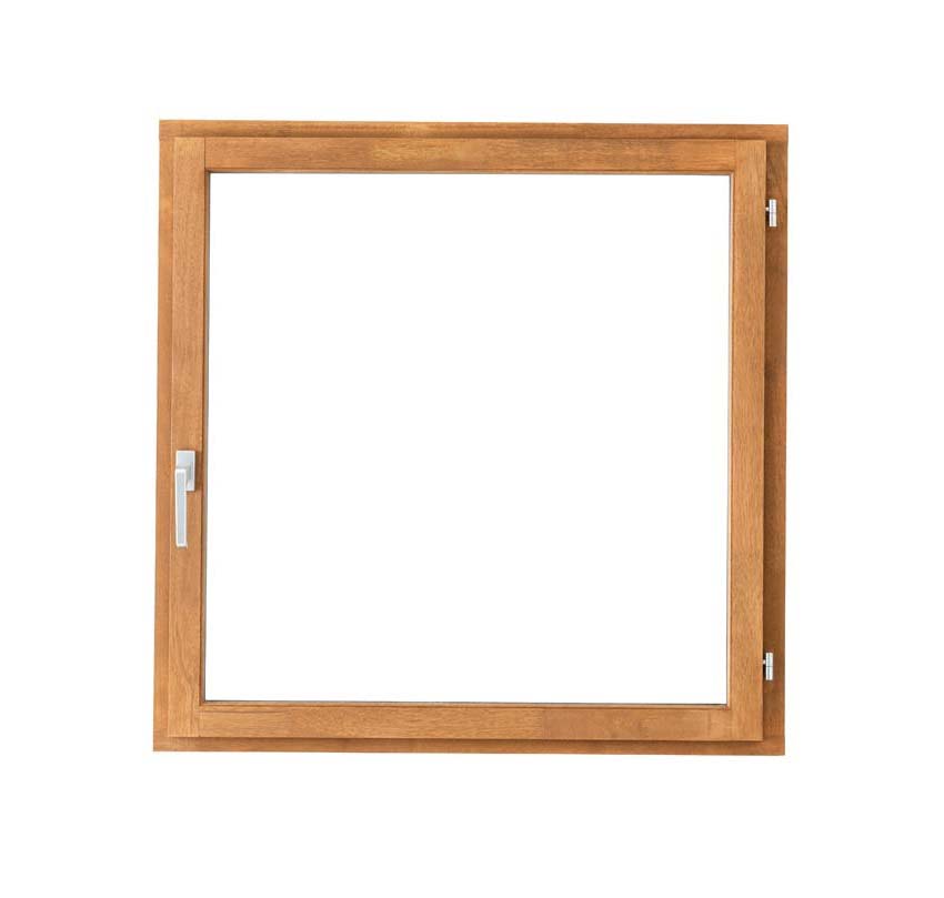 Fenêtre tournante à 1 vantail Trae bois Meranti 55mm naturel L1000xH1000mm ouvrant à droite