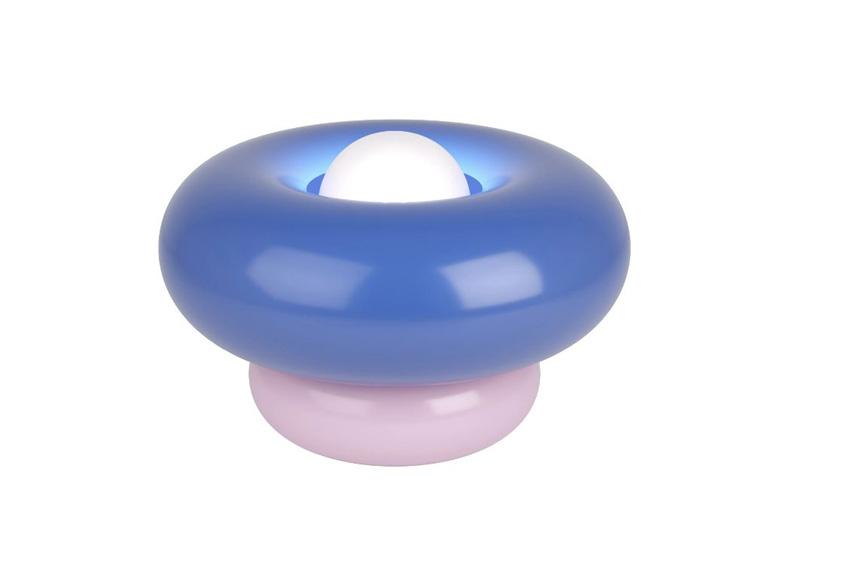 Lampe de table - bleu/rose - Ø25x15cm - dimmable - E27 - 1x60W