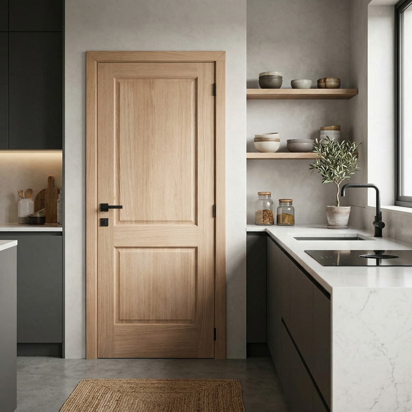 Complete binnendeur Chambord fineer eik 201,5x63cm tubespaan omkeerbaar + deurkast 40cm