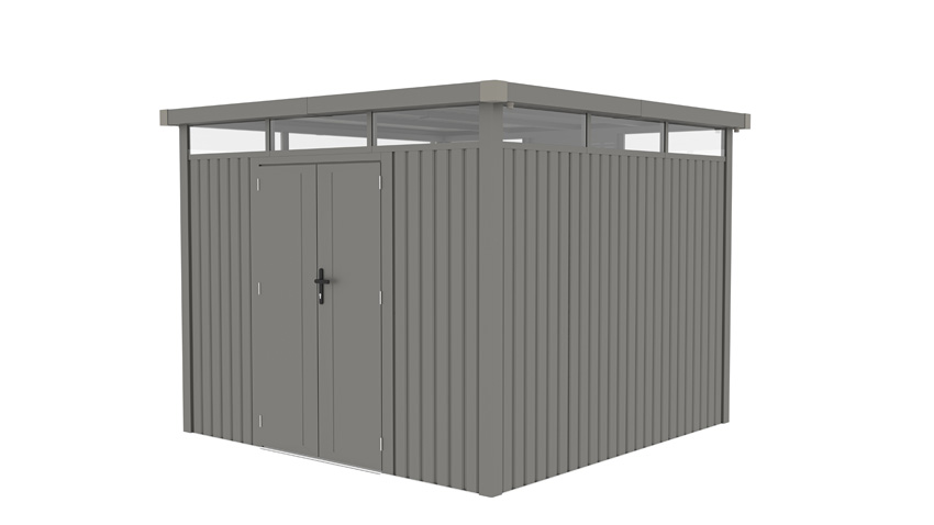 Abri de jardin Segura métal gris 294x294x222cm avec double porte