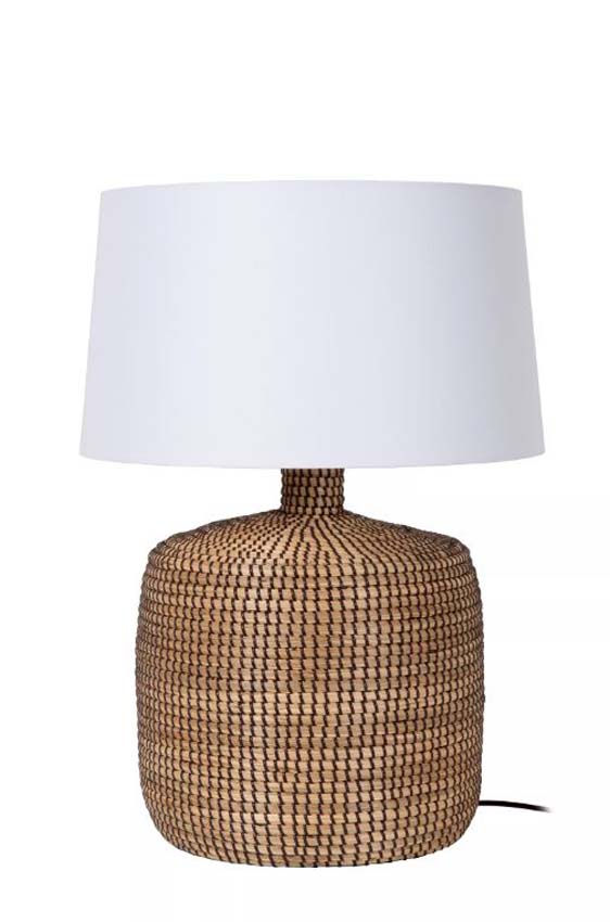 Lucide Premium Ambala - Lampe de table - Naturel - Ø35cm - E27 - 1x40W - Cylindre