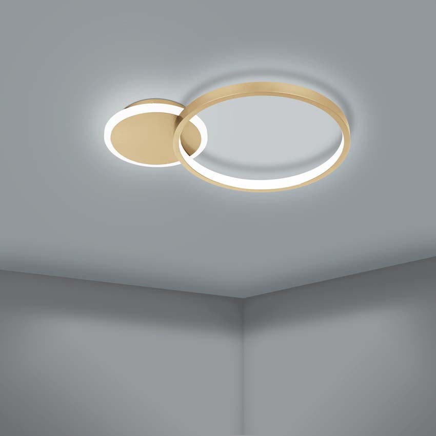 Plafonnière - Goud - Ø45cm - Dimbaar - LED - 1x23W - 2100lm - afstandsbediening