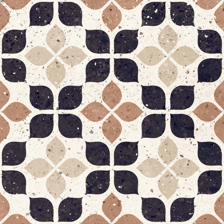 Carrelage de sol et mural Fiore à motif multicolore 20x20cm