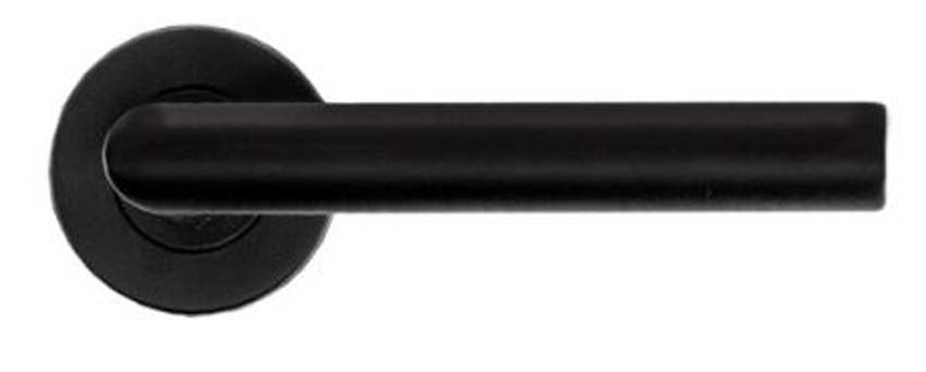 Poignée de porte pro I shape noir ronde 19mm set avec rosaces sans plaque de clé Poignée de porte pro I shape noir ronde 19mm set avec rosaces sans plaque de clé