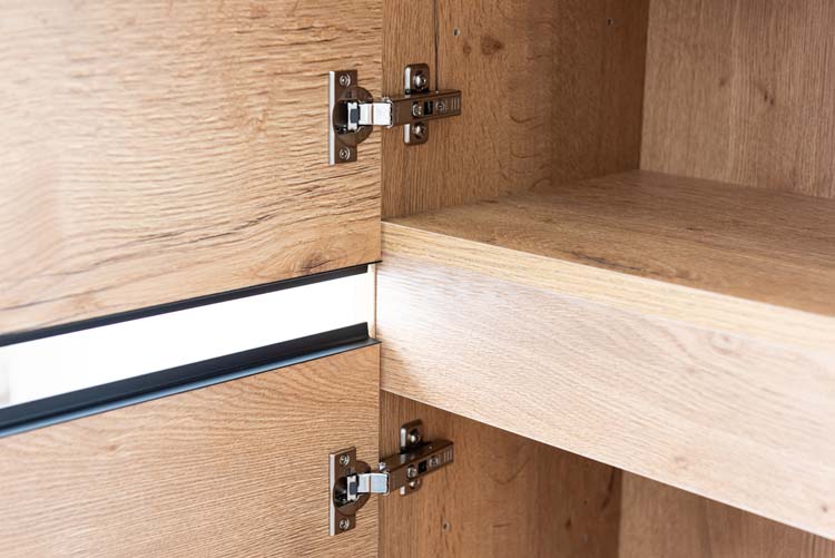 Armoire colonne Daria aspect chêne brun doré suspendue 170x40x34cm