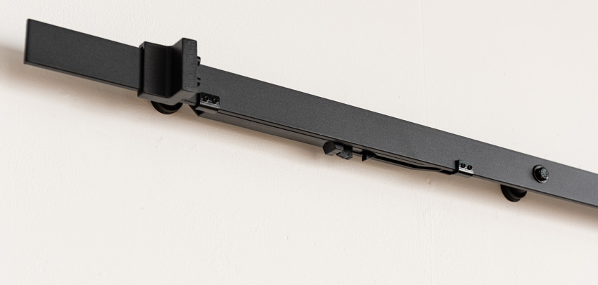 Complete enkele schuifdeur Barn Tristan 93x211,5cm + rail robust zwart + geleider muur