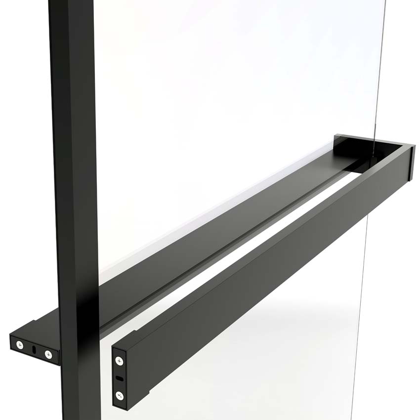 Porte-serviettes suspendu noir mat 160cm