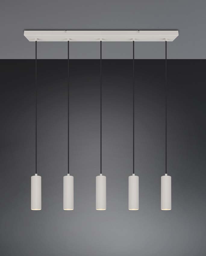 Suspension - Gris - 85x9x150cm - Dimmable - GU10 - 5x10W