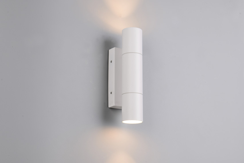 Applique murale - blanc - 7,5x23x8,5cm - dimmable - GU10 MR11 - 2x10W