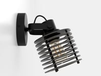 Wandlamp Sego E27 zwart/hout