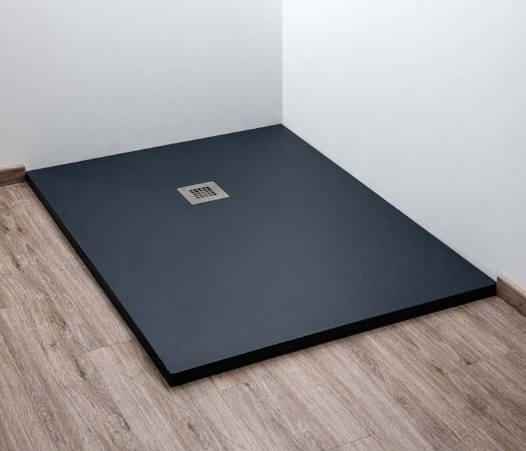 Douchebak Minimalism composiet met gelcoat grafiet 120x90cm