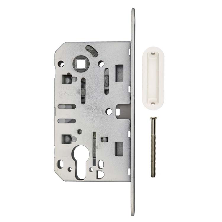 Serrure aimant proAGB 22mm plaque frontale blanc cylindre 85mm