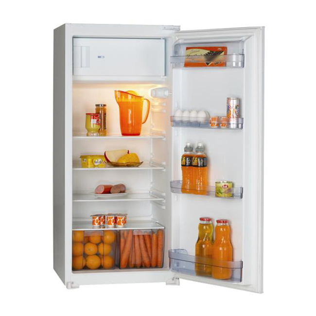 Cuisine gris/blanc 320 cm - plaque de cuisson vitrocéramique et hotte murale noire - avec appareils