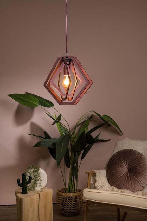 Lucide Mauro - Hanglamp Kinderkamer - 1xE27 - Roze