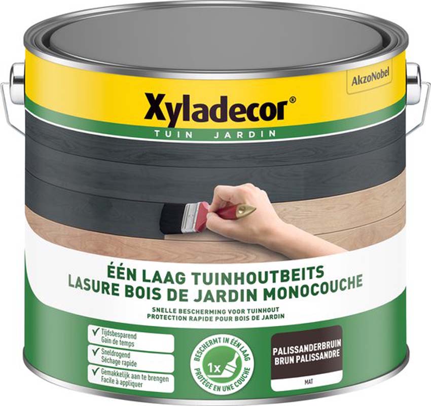 Houtbeits tuinhout Xyladecor één laag palissander 2,5L