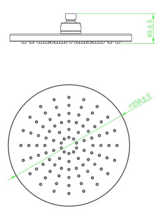 Douchekop Laurine rond chroom 25cm