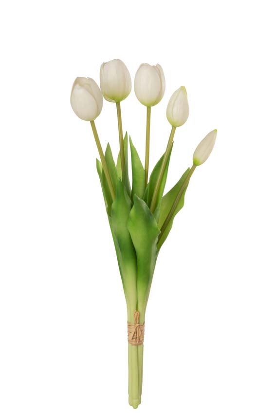 Bouquet de tulipes artificielles blanches 40cm