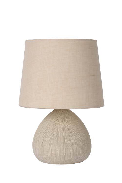 Lampe de table - beige - 18x18x26cm - E14 - 40W