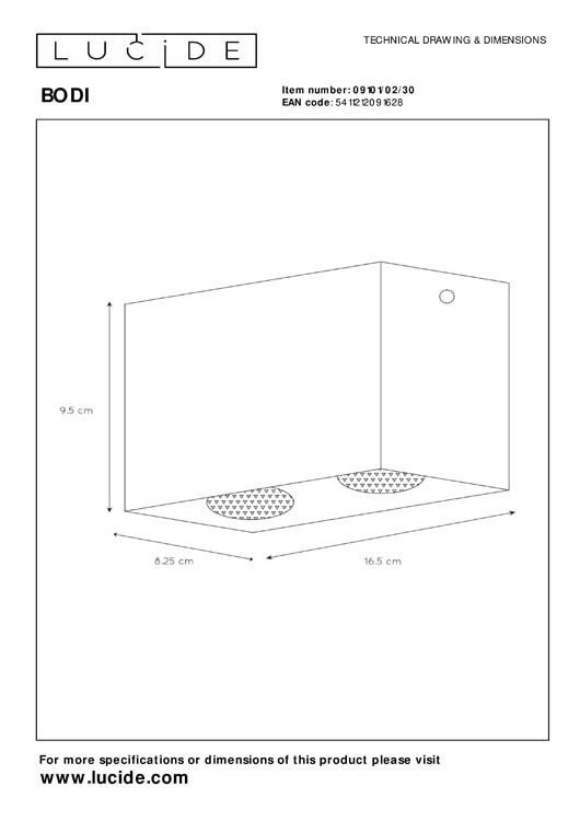 BODI - Spot plafond - 2xGU10 - Noir