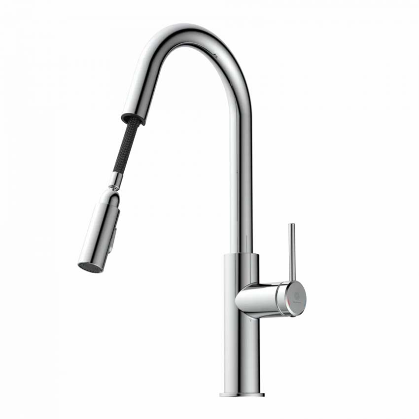 Keukenkraan Wasserwerk WK 13 Curve chroom met uittrekbare uitloop