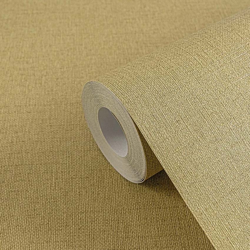Vinyle sur papier peint intissé uni beige/or 0,53x10,05m