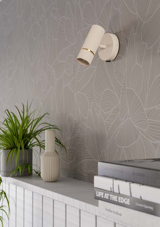 Wandlamp zand beige incl LED lamp 345 lumen