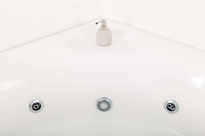 Hoekbad Oliver mat wit met whirlpool 150x150cm
