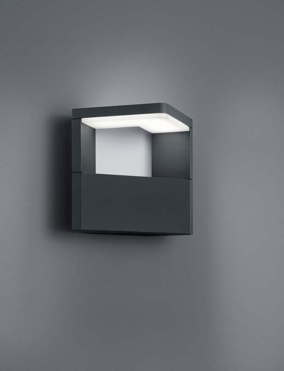 Wandlamp antraciet incl LED 9W 3000K 1000LM H15cm