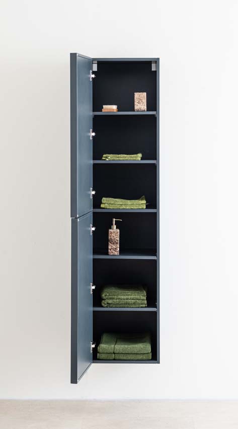 Badkamermeubel Fara antraciet staand met dubbele wastafel carrara 140cm