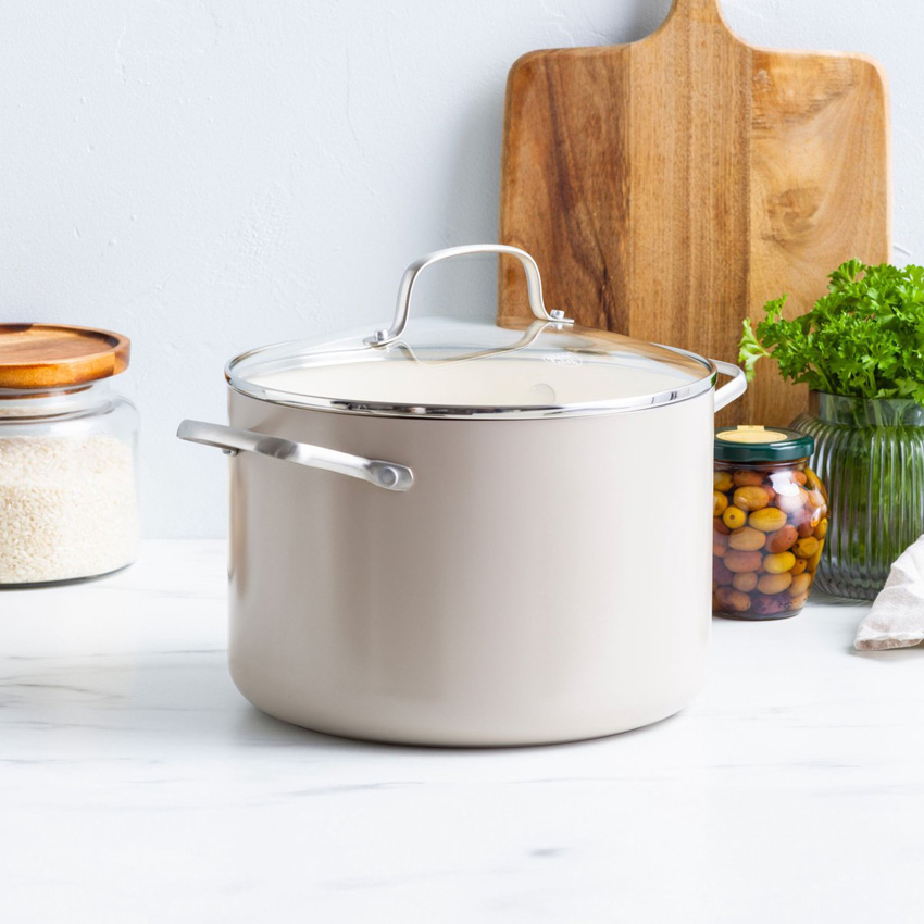 Kookpot met deksel crème Ø24cm antikleeflag & PFAS-vrij