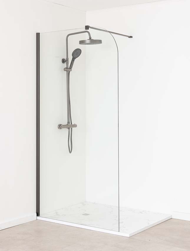 Douchewand Avery afgerond 107x200cm