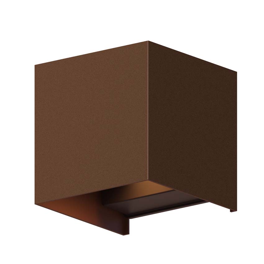 Wandlamp - Roest - 10x10x10cm - LED geïntegreerd - 1x7W - 3000K