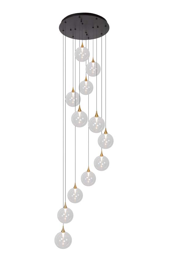 Lucide Premium Gisela - Hanglamp - Ø 61 cm - LED Dimb. - 12x3,6W 2700K - Transparant Lucide Premium Gisela - Hanglamp - Ø 61 cm - LED Dimb. - 12x3,6W 2700K - Transparant
