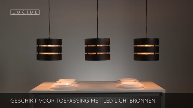 Lucide ROSAS - Suspension - 3xE27 - Noir Lucide ROSAS - Suspension - 3xE27 - Noir