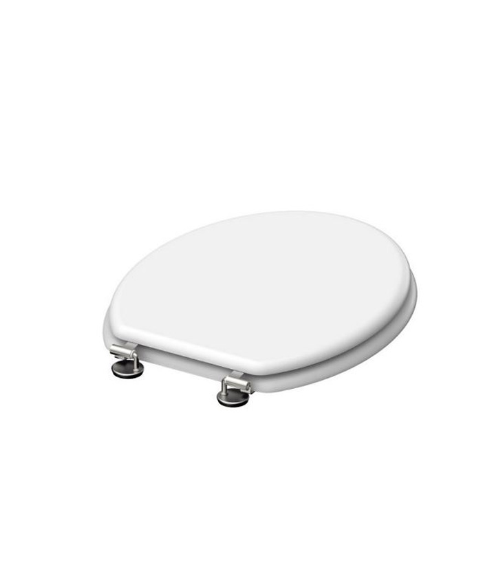Siège de WC bois massif blanc