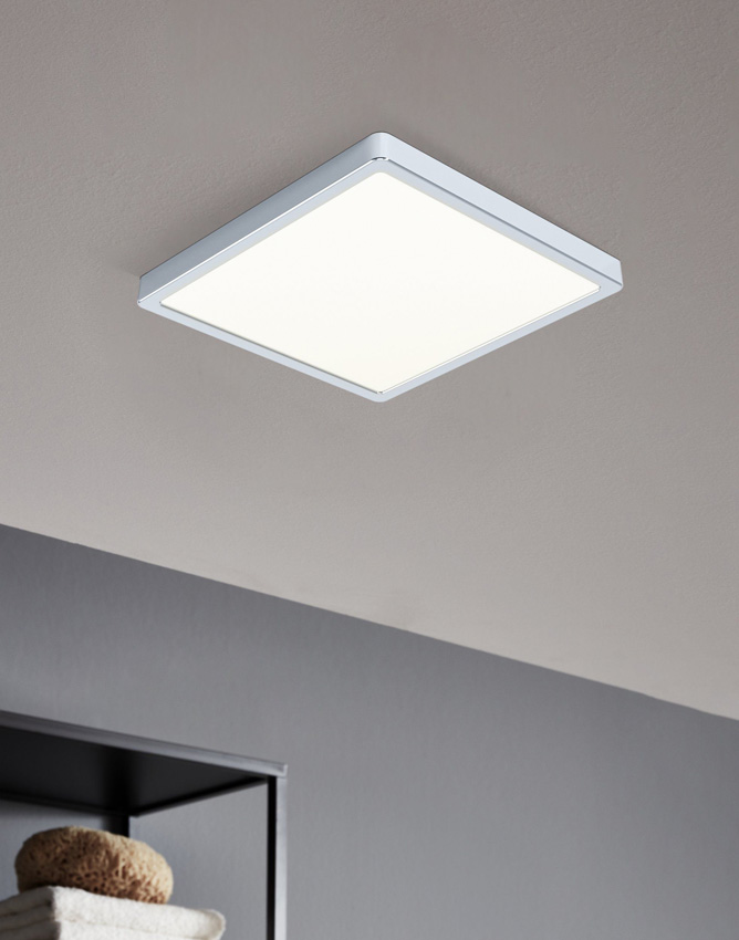 Plafondlamp - chroom - 28,5x28,5cm - LED - 1x20W - 3000K