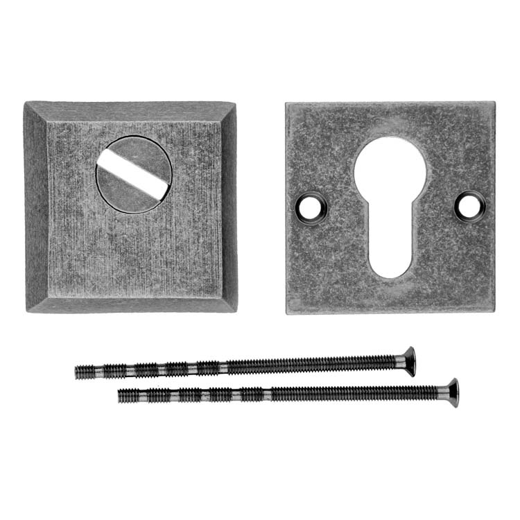 Plaque cylindre de sécurité pro carré safe vieil argent 8mm