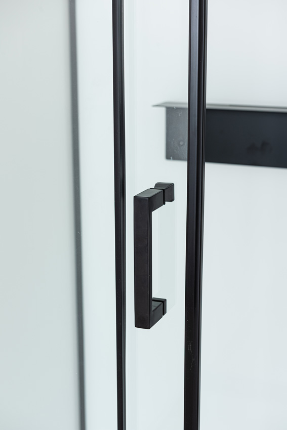 Cabine de douche Adele thermostatique gauche/droite noir/blanc porte coulissante 115x90x225cm