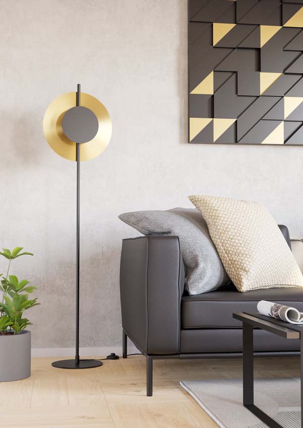 Lampadaire - Or/noir - H150cm - Dimmable - LED - 1x11W - 3000K