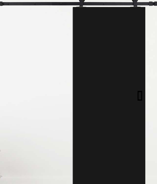 Complete enkele schuifdeur Black 93x211,5cm + rail antiek zwart