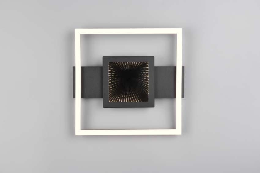 Plafonnière - Zwart - 35x33x5cm - LED - 1x16W - 3000K