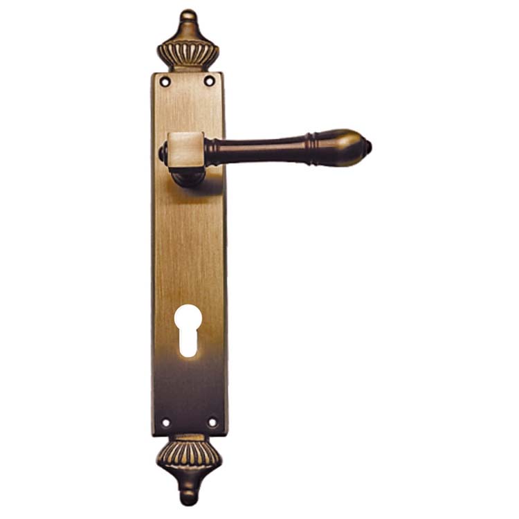 Poignée de porte pro capri bronze sur bouclier avec cylindre