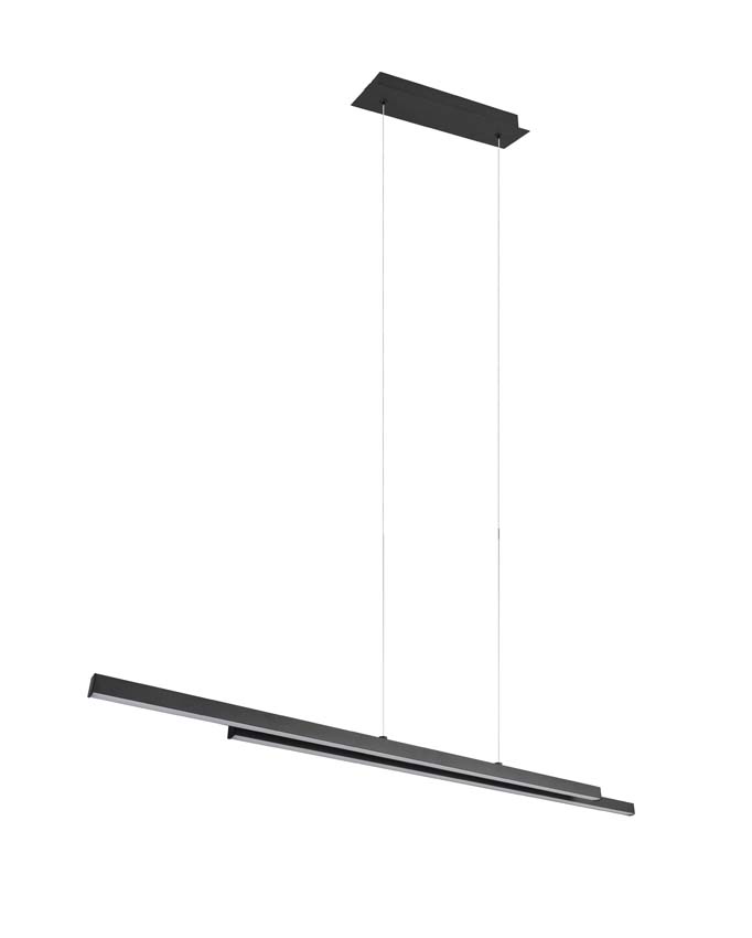 Hanglamp - zwart - 110x8,5xH150cm - LED - 1x22W - 3000K
