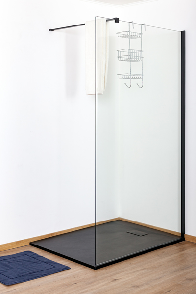 Receveur de douche Moby SMC noir mat aspect ardoise 160x90cm