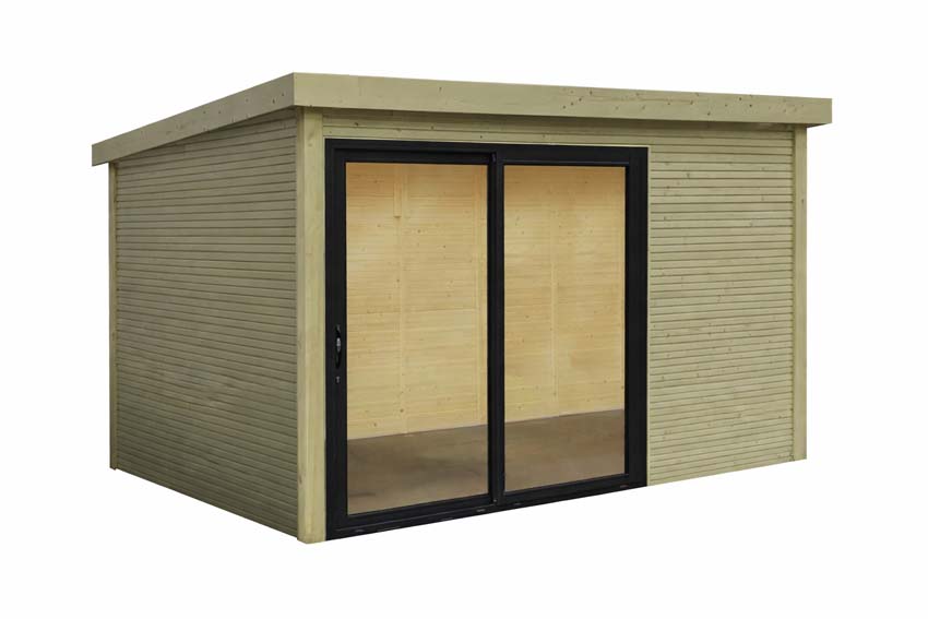 Tuinstudio Harper M vurenhout naturel 304x304x227cm schuifdeur