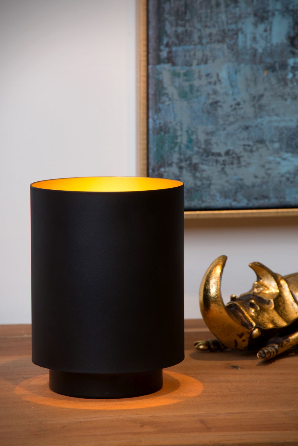 Lucide SUZY - Lampe de table - Ø 12 cm - E14 - Noir