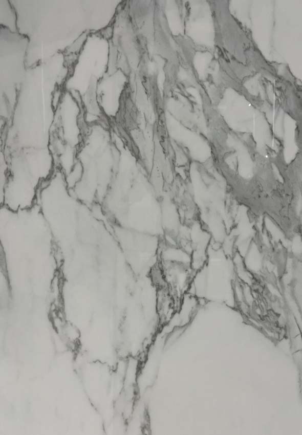 Vloer- en wandtegel Statuario marmerlook glanzend wit 60x120cm