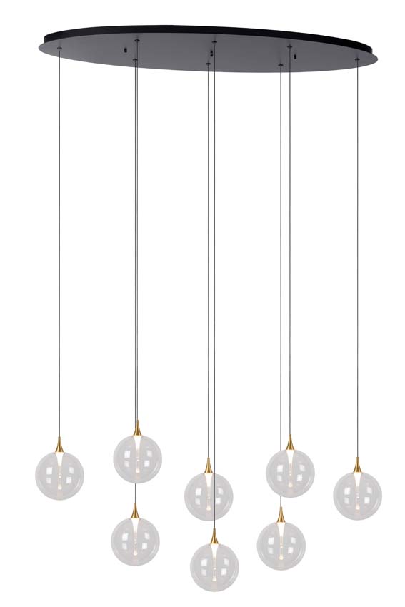 Lucide Premium Gisela - Hanglamp - Ø 140 cm - LED Dimb. - 8x3,9W 2700K - Transparant
