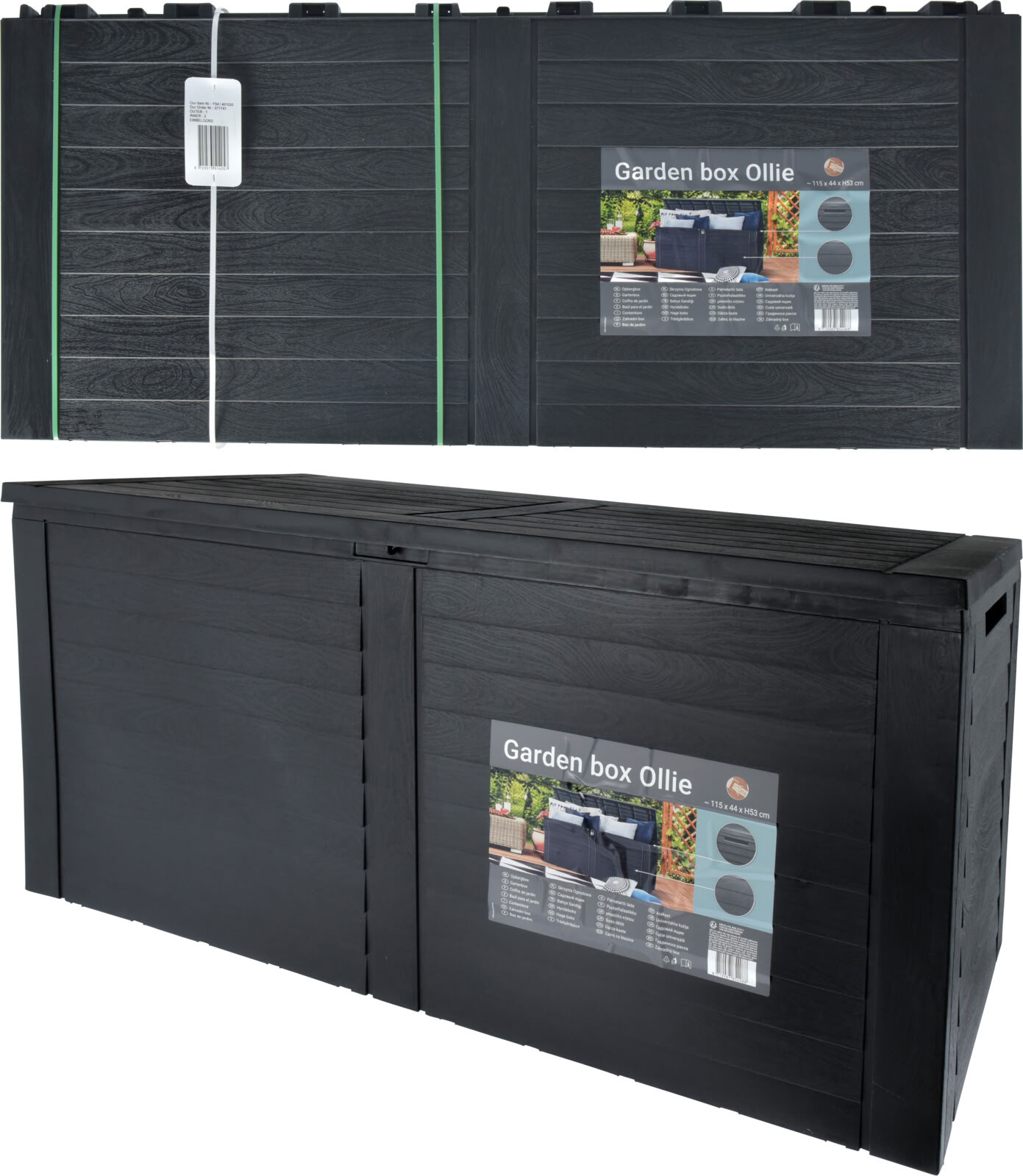 Tuinopbergbox Pol antraciet 115x45x53cm