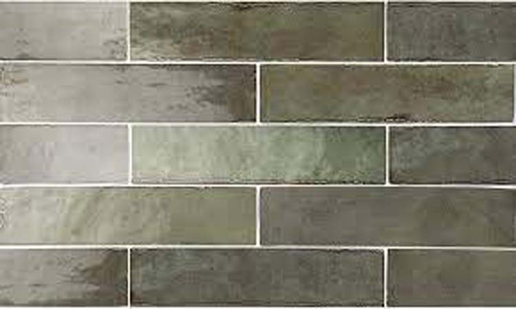 Wandtegel Beccy sage green glossy 6x24.5cm
